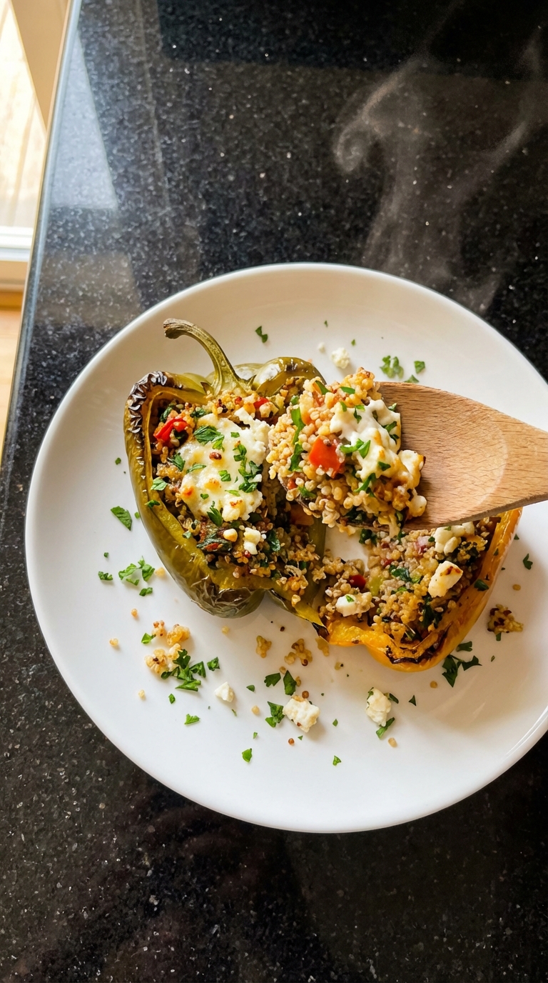 Mediterrane Quinoa Gefüllte Paprika