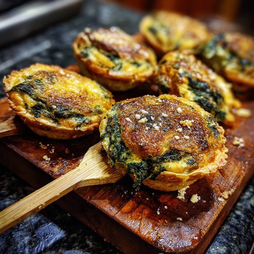 Griechische Spinat-Pies am Stab