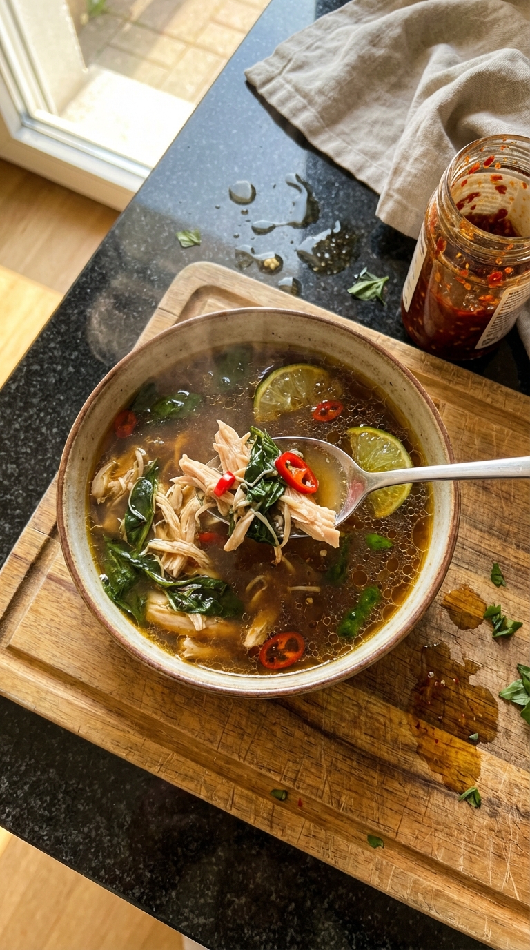 Thai Basilikum Hähnchen Suppe