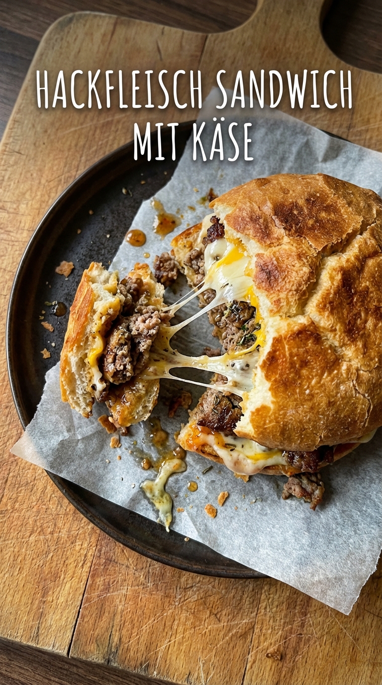 Hackfleisch Sandwich mit Käse