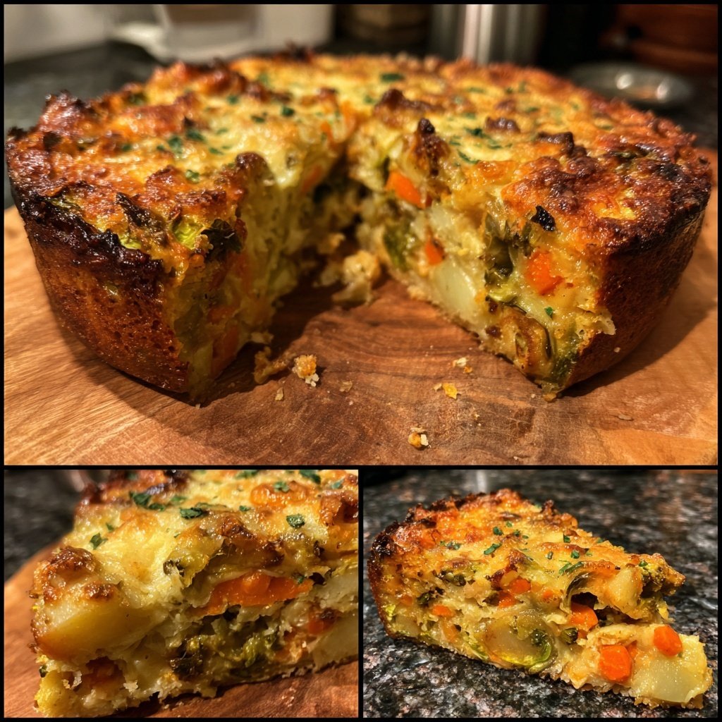 Überbackener Gemüseauflauf mit Wintergemüse und Käsekruste​