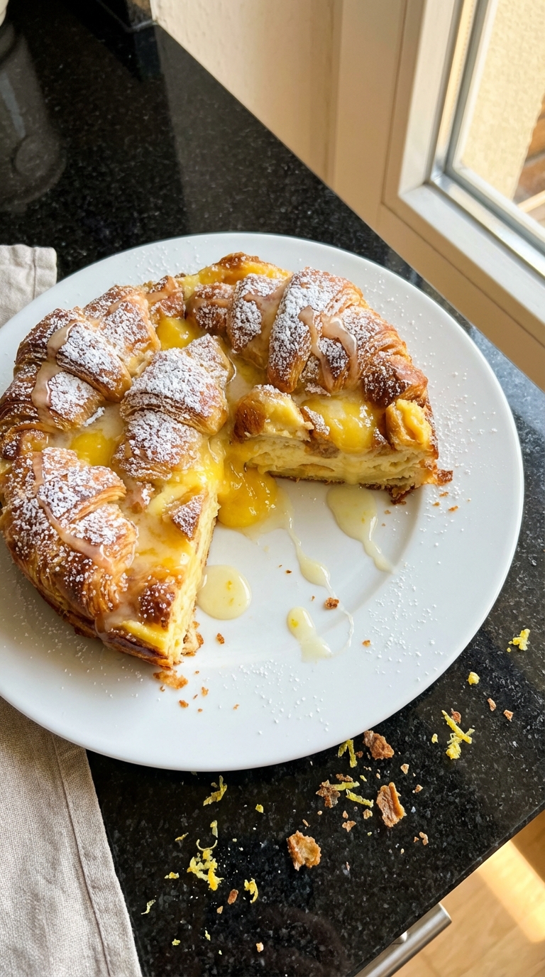 Zitronen Croissant Pudding​
