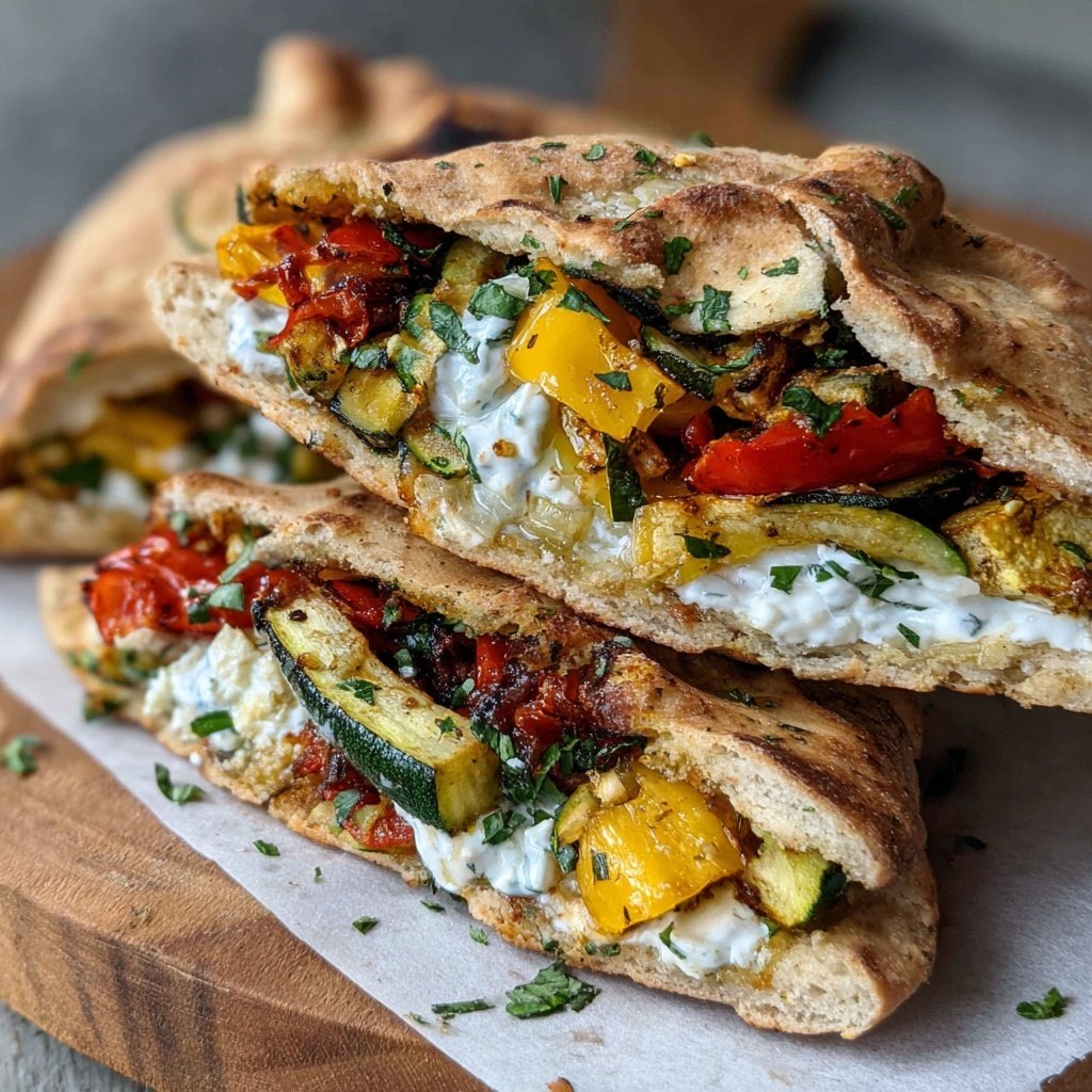 Mediterrane Gemüse Pita Taschen