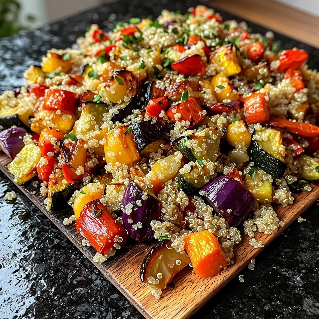 Winterlicher Gesund-&-Leicht-Quinoasalat mit Ofengemüse
