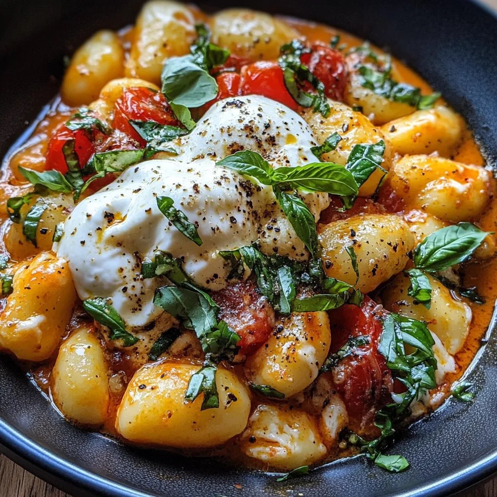 Cremige Tomaten-Gnocchi mit Burrata