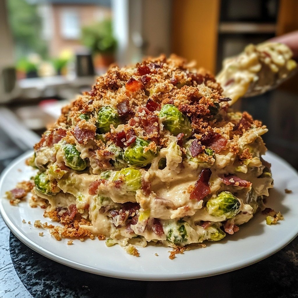 Cremiger Rahm-Rosenkohl mit Speck