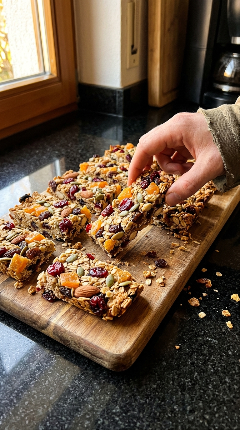 Müsliriegel mit Trockenfrüchten