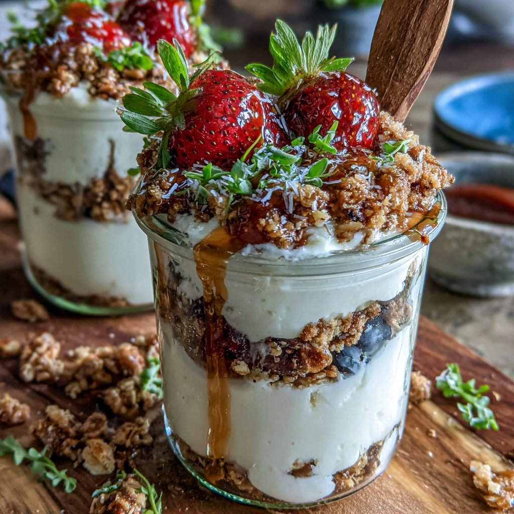 Frühstücks-Parfait mit Löwenzahn