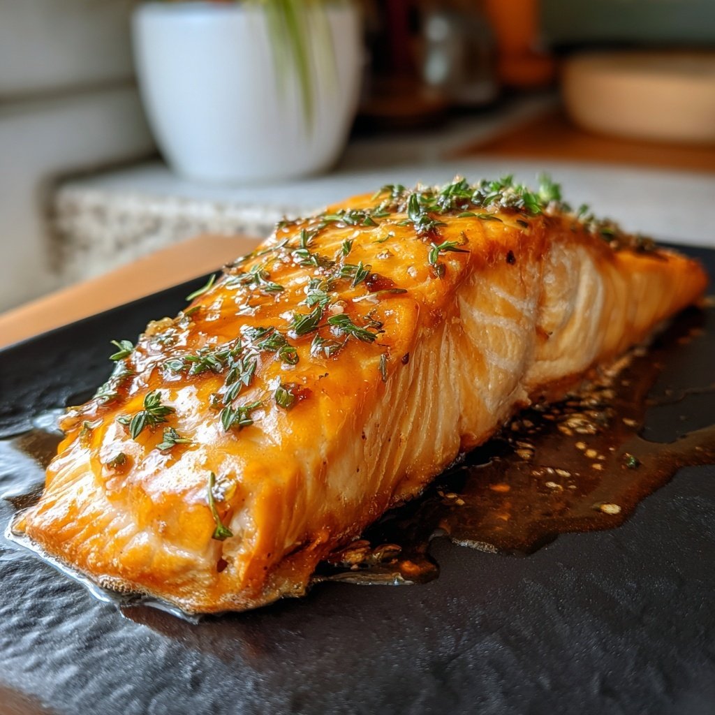 Ahornsenf glasierter Lachs Filet