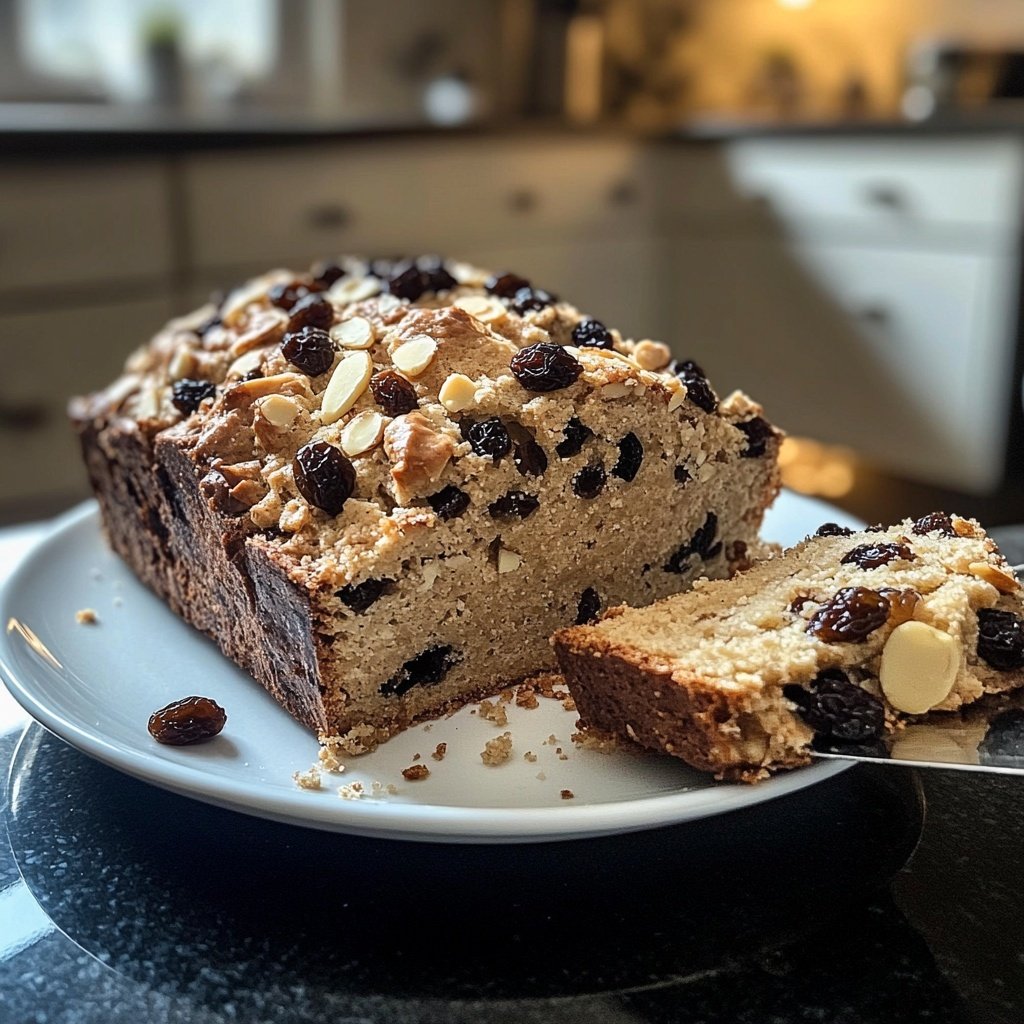 Christstollen mit Rosinen und Mandeln