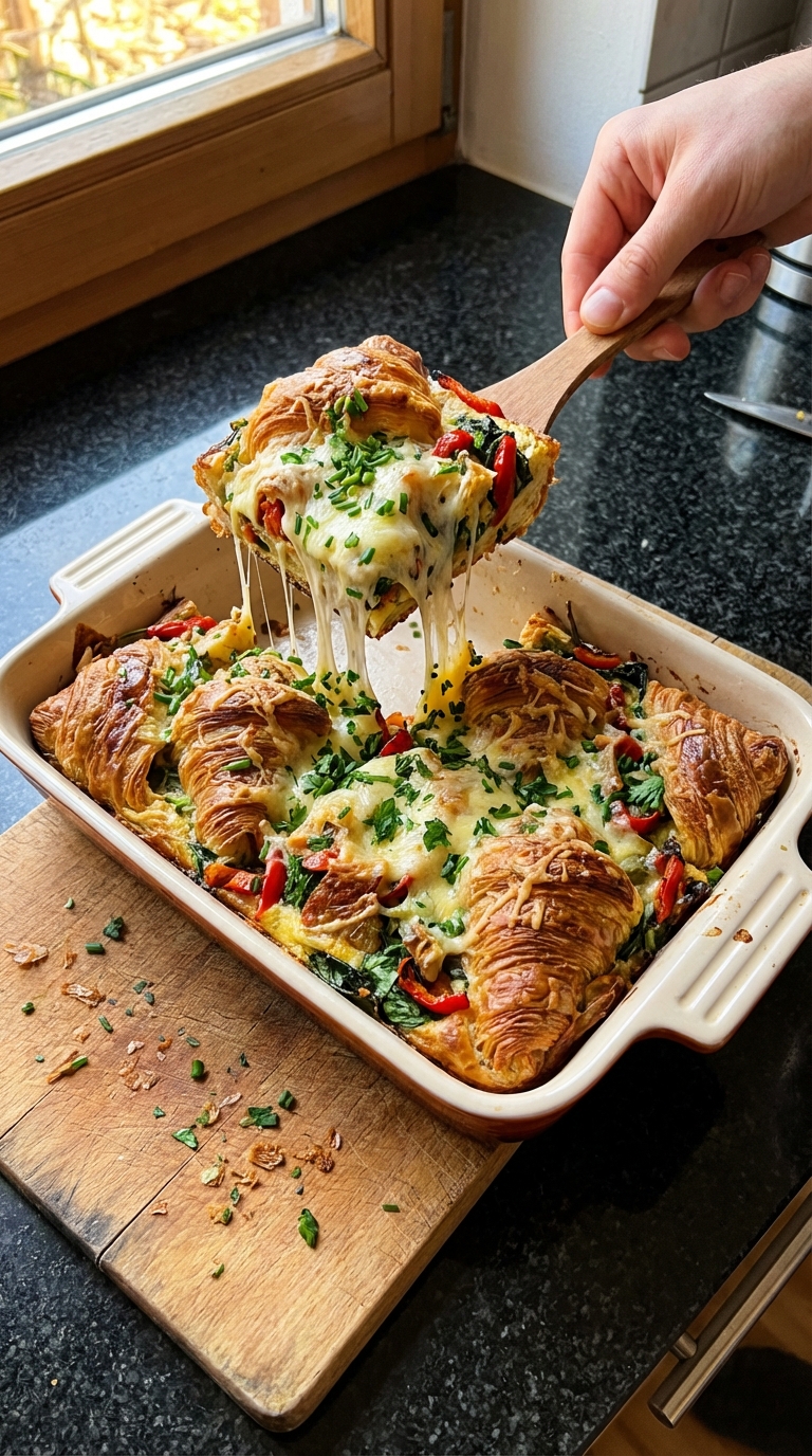 Herzhafte Sauerteig Croissant Strata​