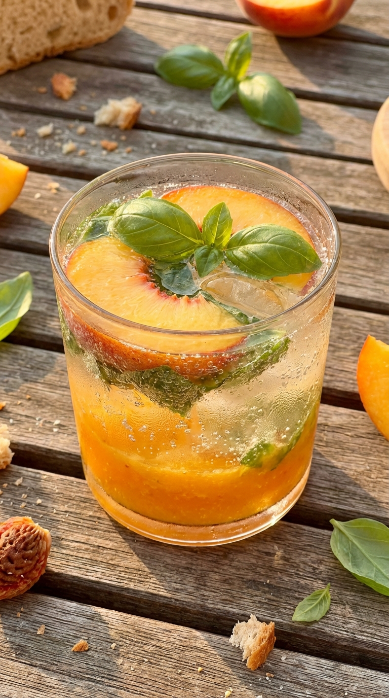 Pfirsich Basilikum Spritz