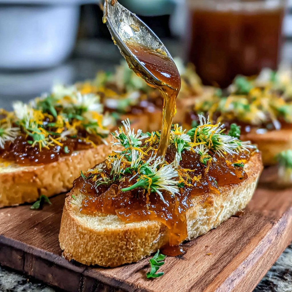 Löwenzahn-Gelee auf Toast