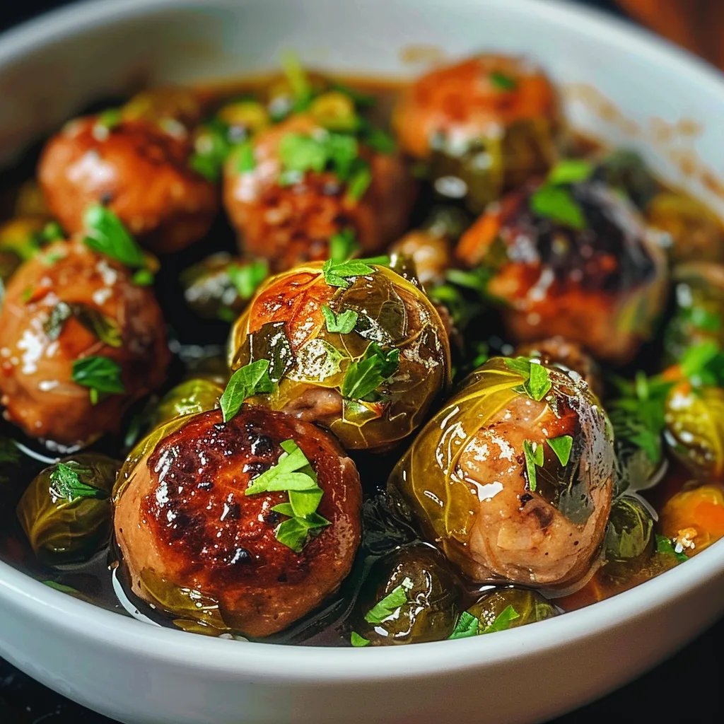 Rosenkohleintopf mit Hackbällchen