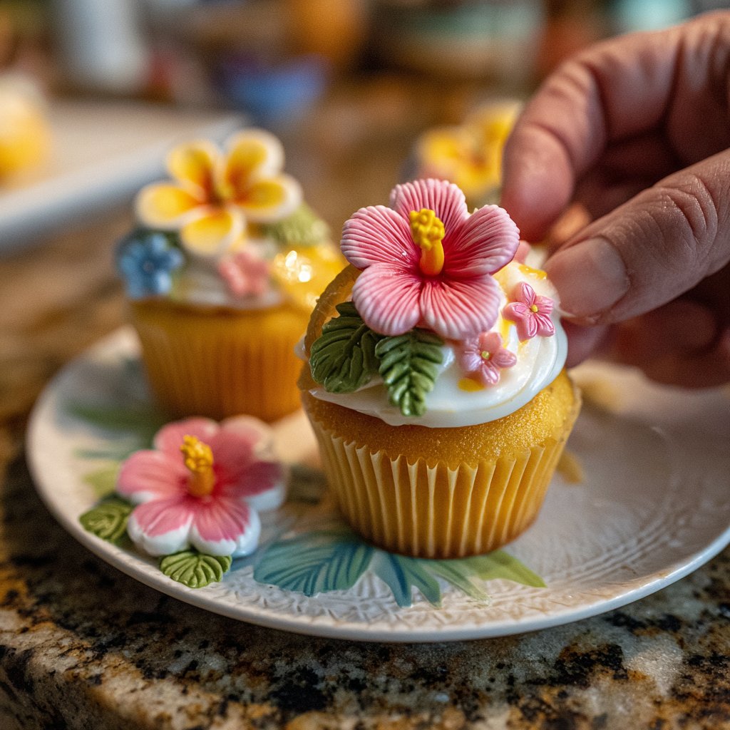 Tropical Fruit Blossom Cupcake Toppers