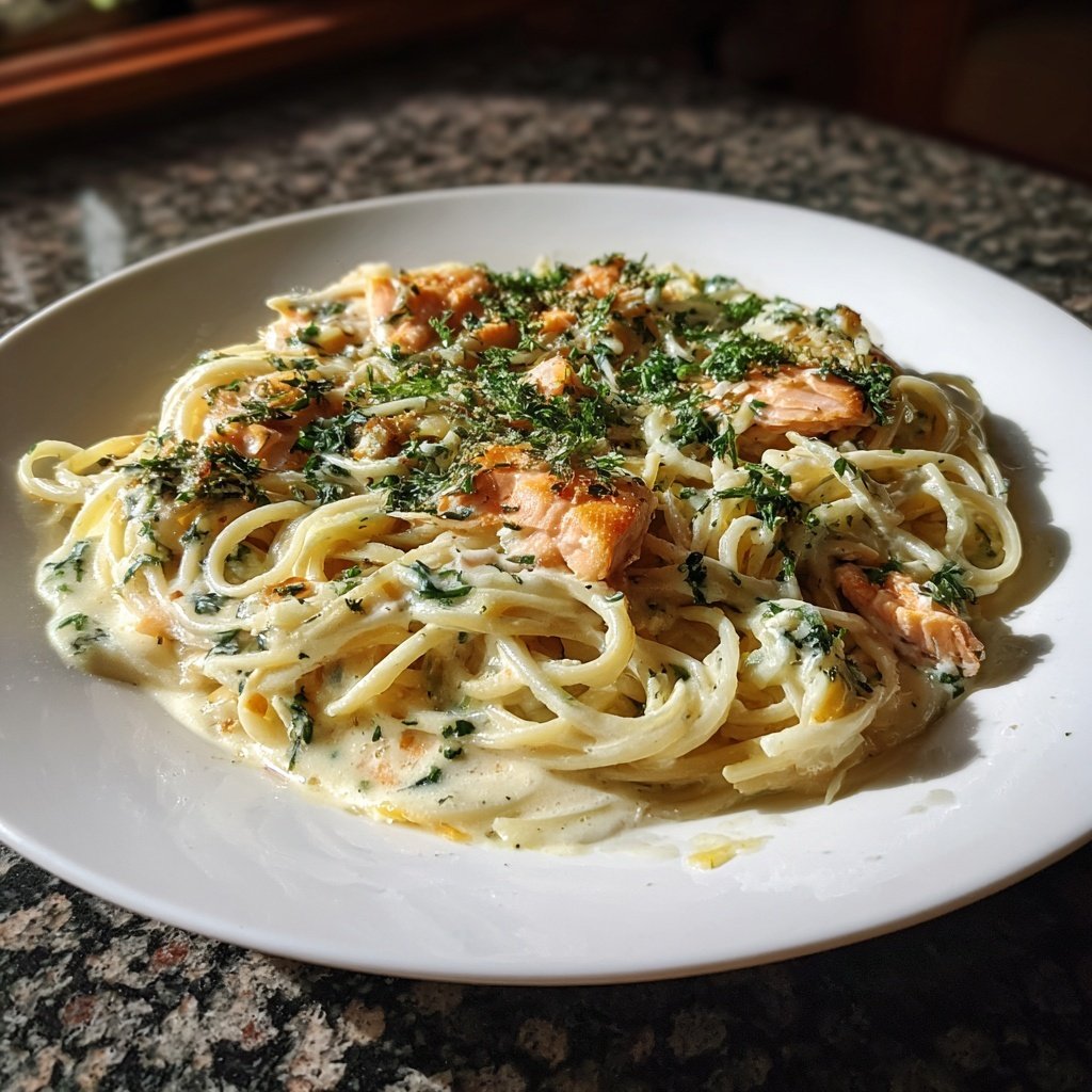 Cremige Lachs-Spaghetti-Delikatesse