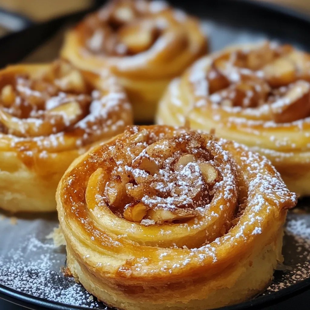 Apfel Zimt Schnecken mit Blätterteig