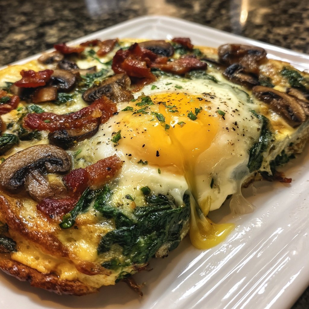 Pilz Spinat Speck Eierbecher